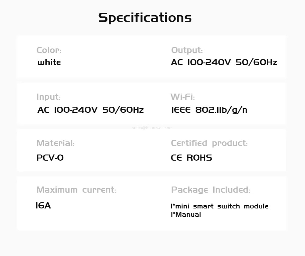 Specifications Specifications
