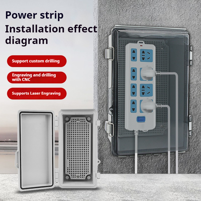 Surface-mounted waterproof box protecting Tesla charger in rain Surface-mounted waterproof box protecting Tesla charger in rain