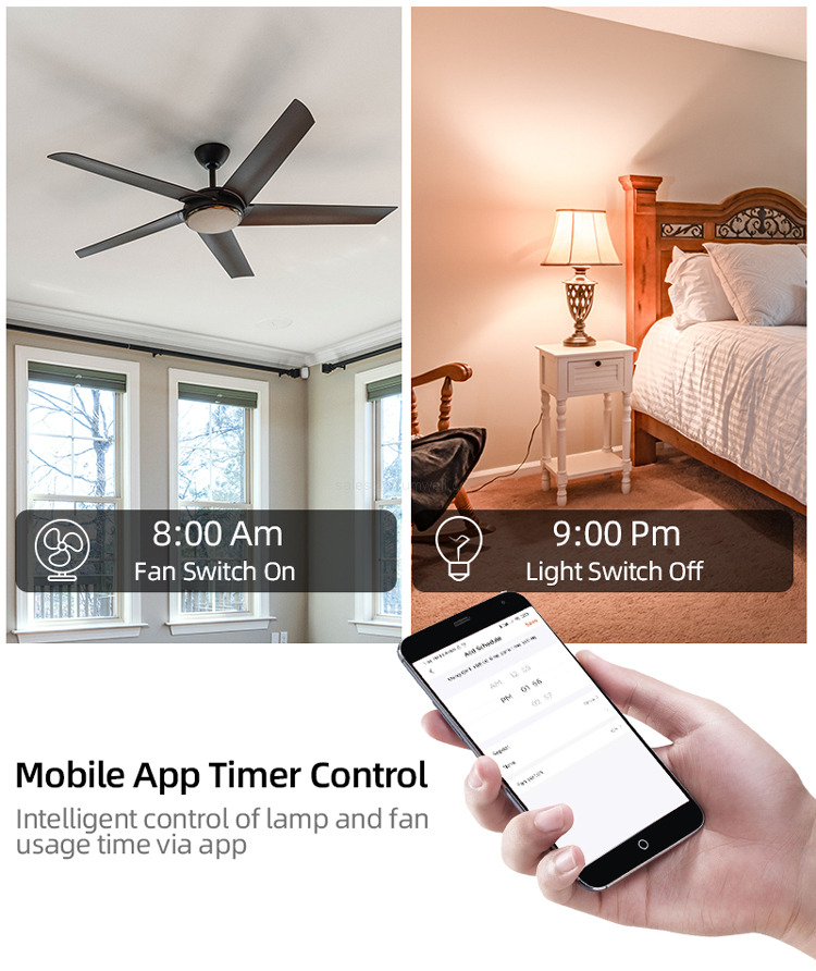 Mobile App Timer Control Intelligent control of lamp and fan usage time via app Mobile App Timer Control Intelligent control of lamp and fan usage time via app