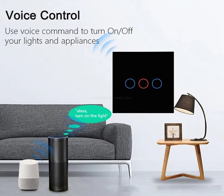 Voice Control Use voice command to turn On/Offyour lights and appliances Voice Control Use voice command to turn On/Offyour lights and appliances