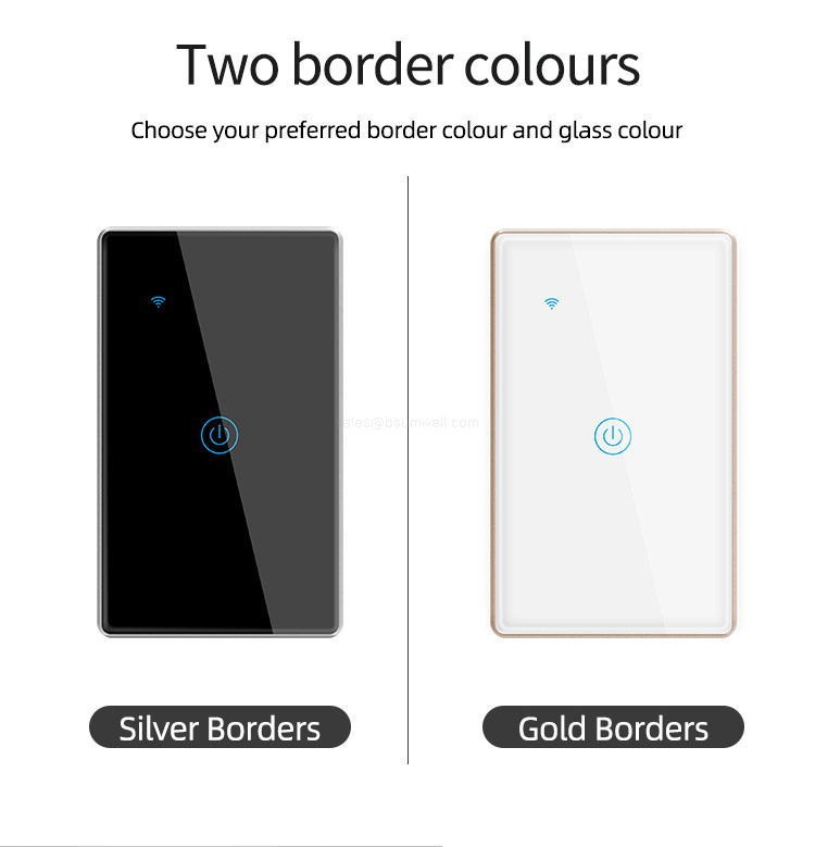 Two border colours Choose your preferred border colour and glass colour Two border colours Choose your preferred border colour and glass colour