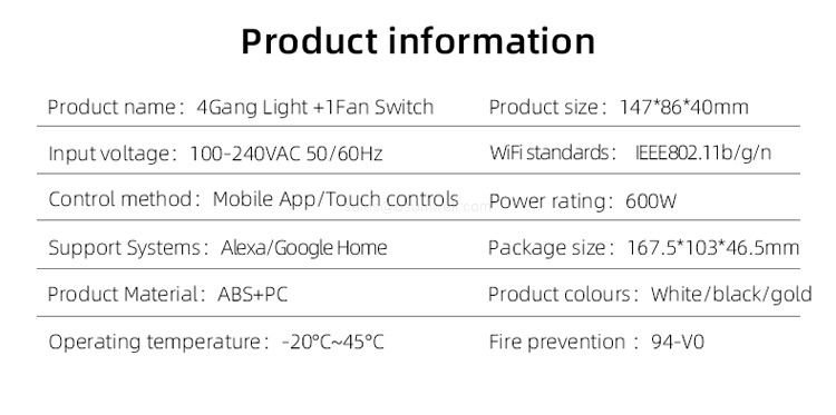 Product information Product information