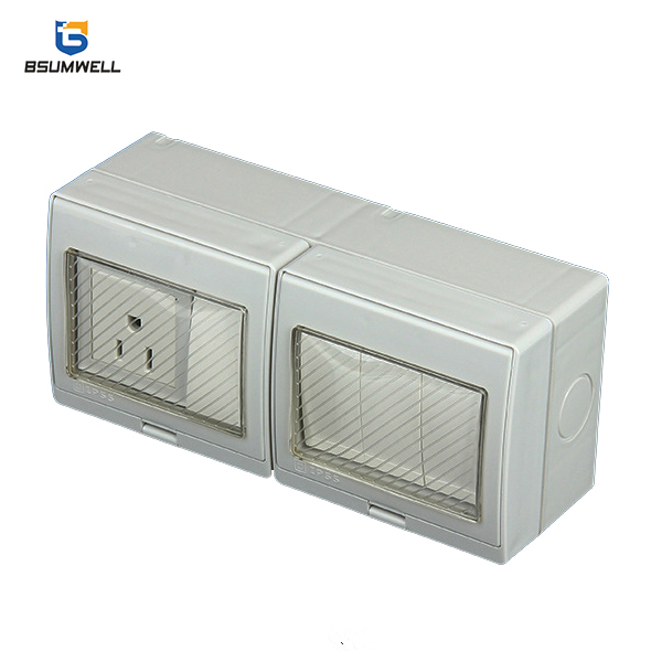 IP55 Waterproof PS-AM4S 4Gang Switch 1Gang Socket