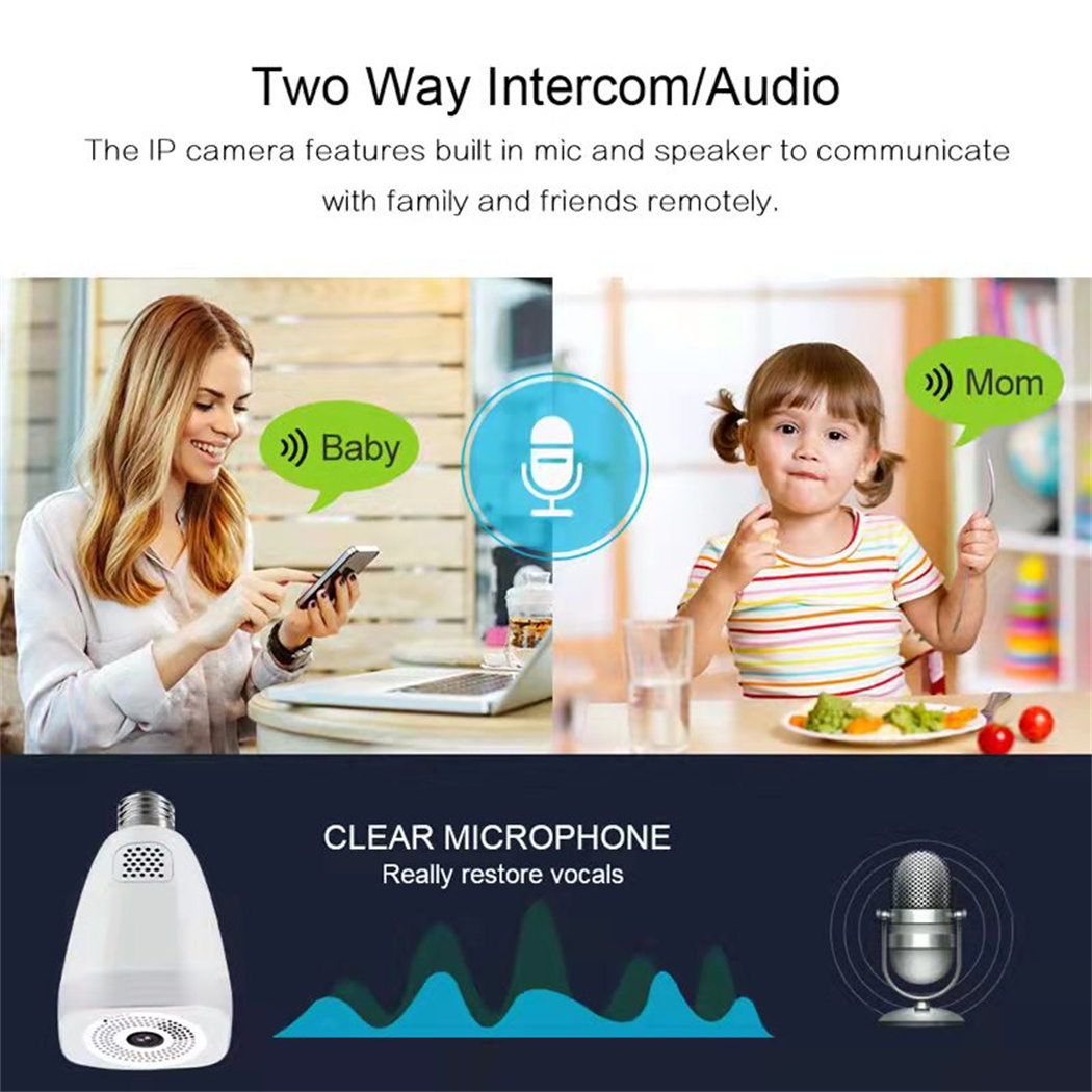 Hot Sale HD 3MP Light Bulb Camera 360 Degree Panoramic Wireless Home Security Surveillance Dome Fisheye Wifi Lamp Camera