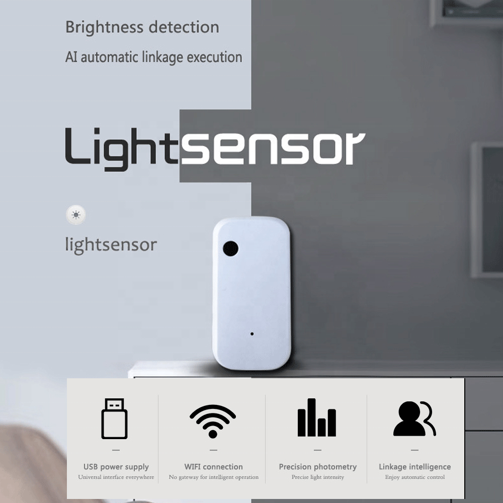 Tuya Smart Sensor Light Automatic Remote Control illuminance Charging USB Wifi Smart Light Sensor Work With Alexa/Google