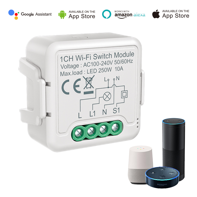 1/2/3/4 Gang Tuya WiFi Switch Module with Neutral Wall Light Switch Module Smart Home Work Alexa Google Home