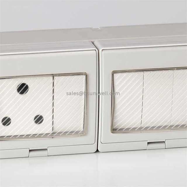 Weatherproof Switch Socket for Outdoor 2Gang Multiple Universal IP55 Weatherproof Wall Socket