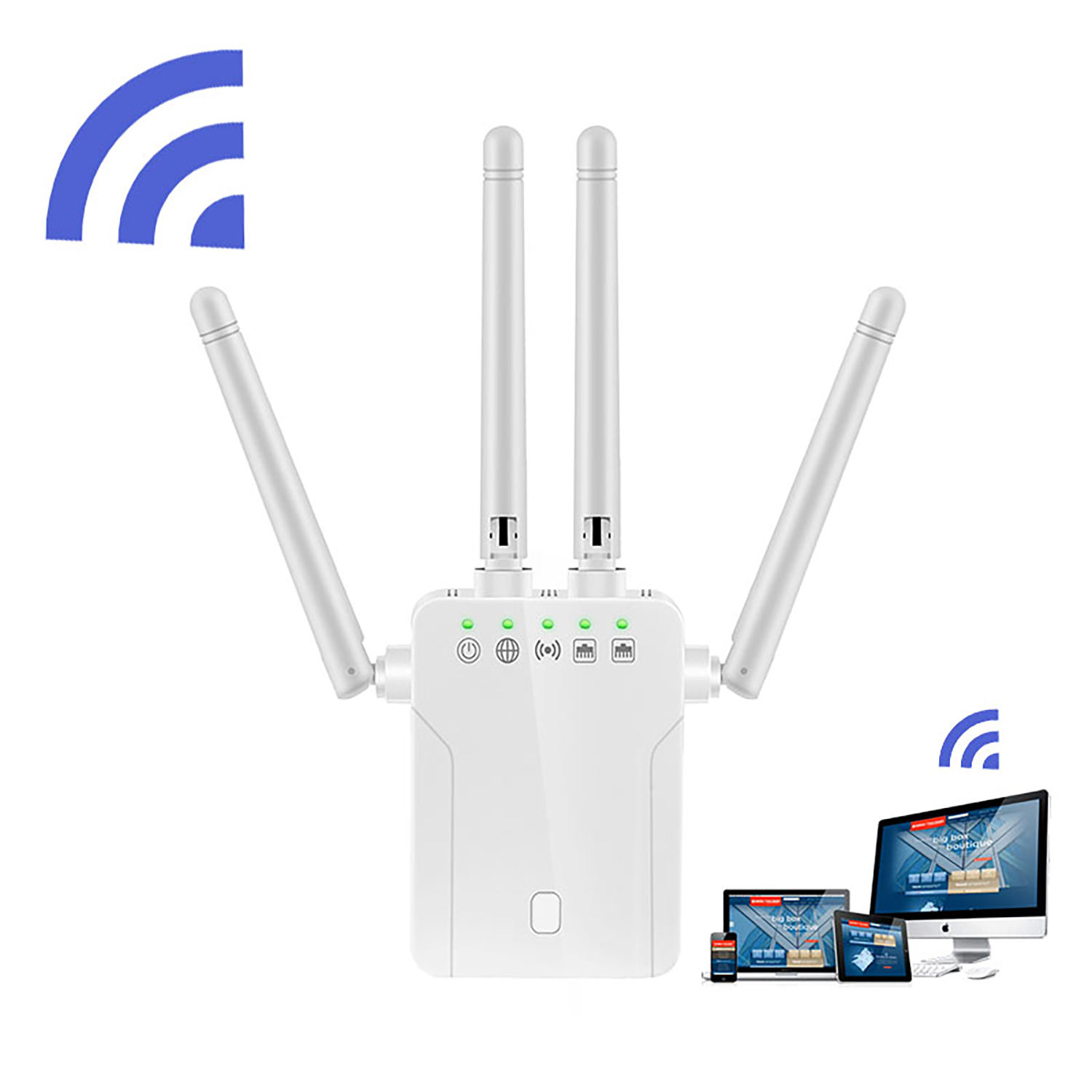 1200Mbps 2.4GHz/5GHz Dual Band AP Wireless Wifi Repeater AC Extender Signal Booster With 4 External Antennas