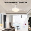 Tuya Smart Wifi Ceiling Fan Switch Eu Standard Tempered Glass Touch Panel Remote Control Wall Switch Screen Display