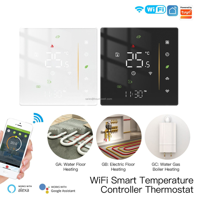 Tuya WiFi Zigbee Smart Energy Saving Thermostat Switch For Water Heating Electric Underfloor Heating Boiler Underfloor Heating