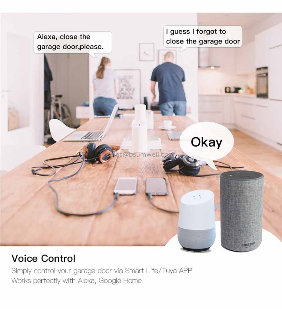 Tuya WiFi Remote Control Garage Door Wireless Open Close Smart Garage Opener Compatible With Alexa