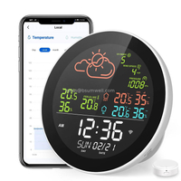 Wifi Smart Weather Station with Clock Temperature & Humidity Meter Large Color Screen Weather Clock Temp Humidity Gauge