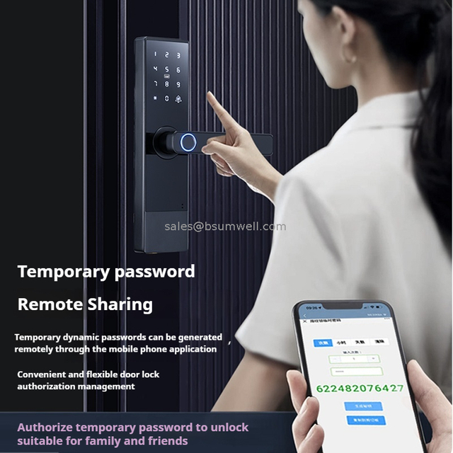 High Security Electric Digital Fingerprint Password Card Electronic Smart Door Lock Tuya APP TTLOCK Wifi Lock