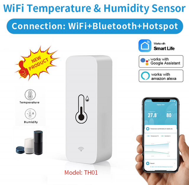 Tuya/SmartLife App ZigBee Smart Temperature And Humidity Sensor temp se