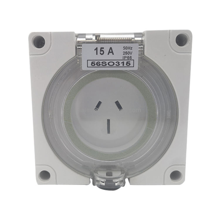 Australia Standard Electrical SAA 3 Flat Pins 10A IP66 Industrial Socket Outlet Industrial Gear