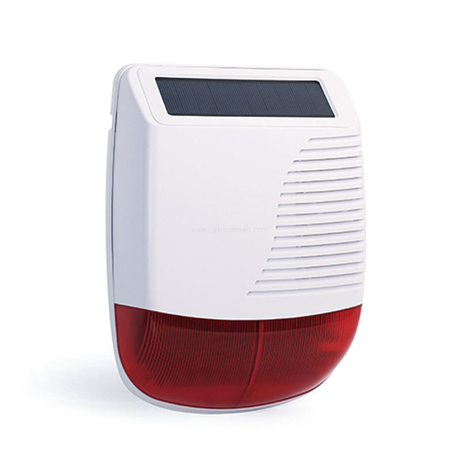 RF433 Wireless Outdoor Sound Strobe Light Siren Solar Home Piezo Security Alarm System