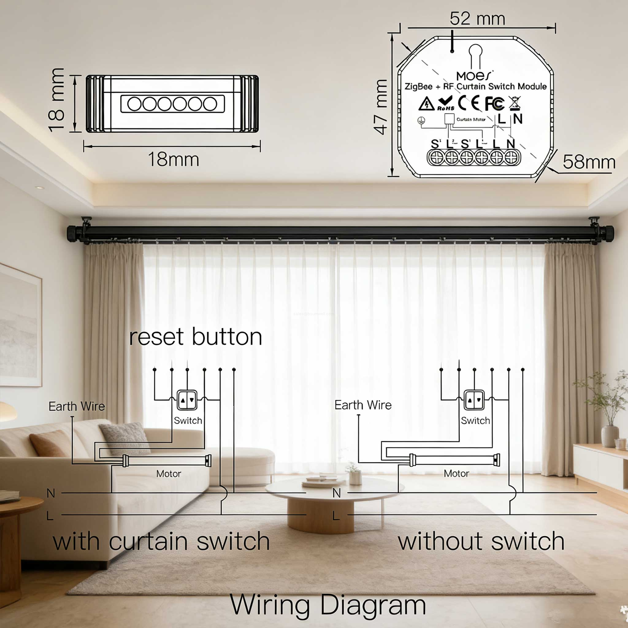 Curtain Calibration Smart Roller Blinds Controller