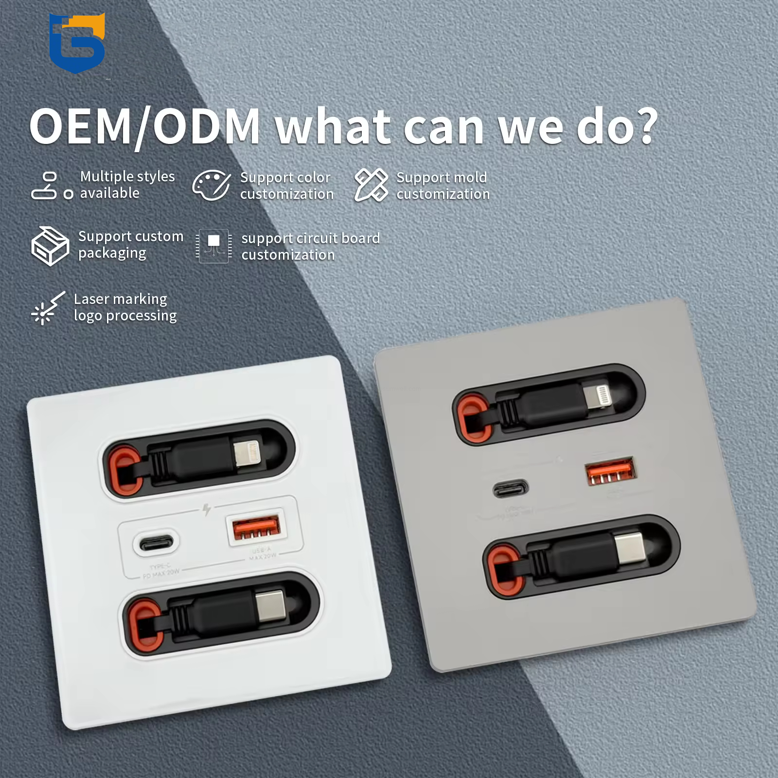 Universal Usb C Socket With Charging Line 