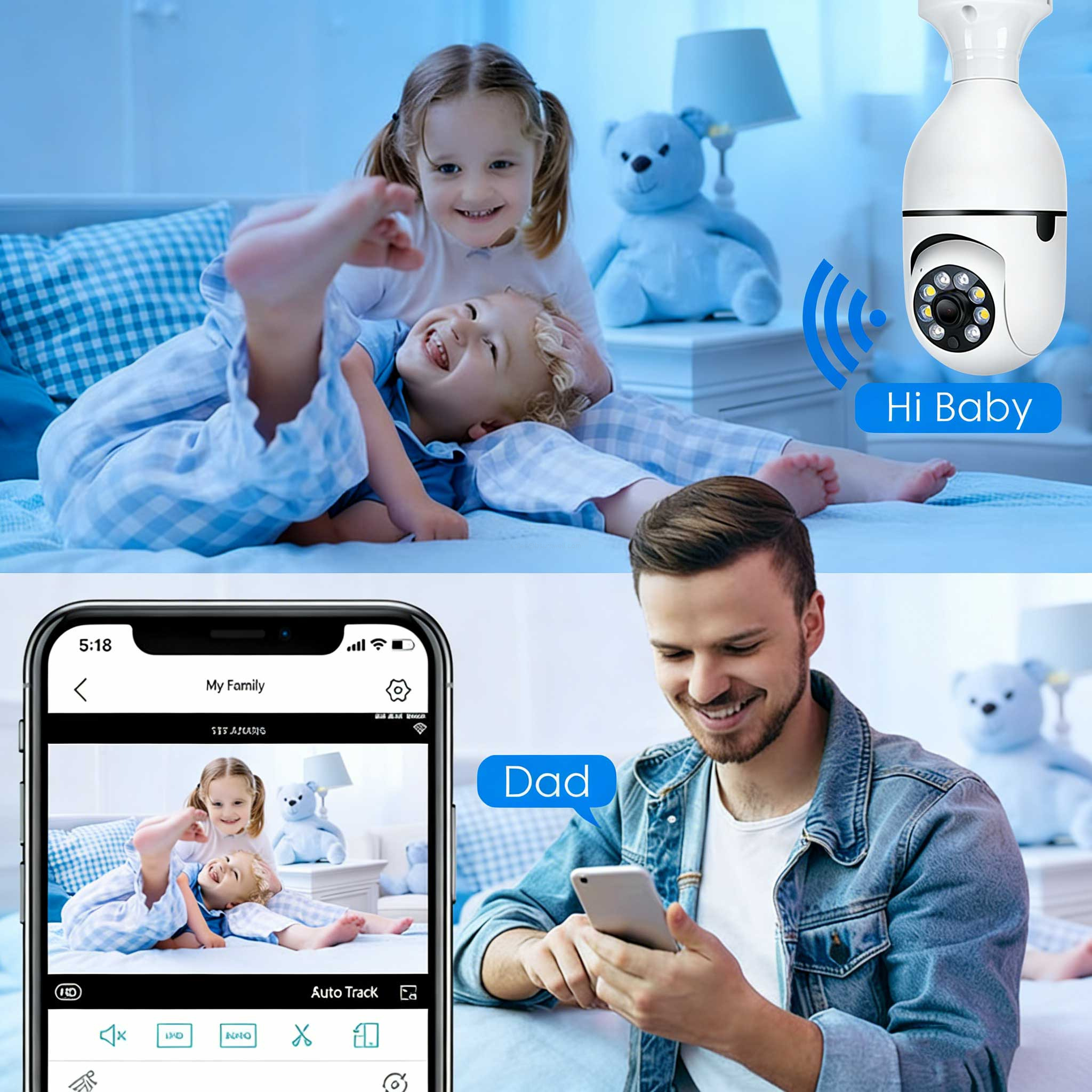 light bulb PTZ security camera