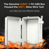 UL94 V0 Flame Retardant PC ABS Waterproof Electrical Junction Box 13.8x9.9x5.9 Inch Plastic Outdoor IP66 Weatherproof Project Enclosure Case