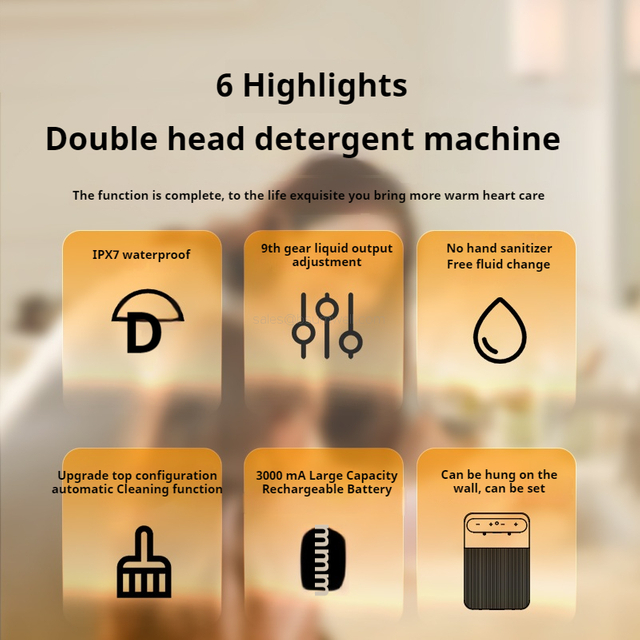 Touchless IPX7 Waterproof Dual-Nozzle Automatic Soap Dispenser Sensor Activated for Kitchen & Commercial Use