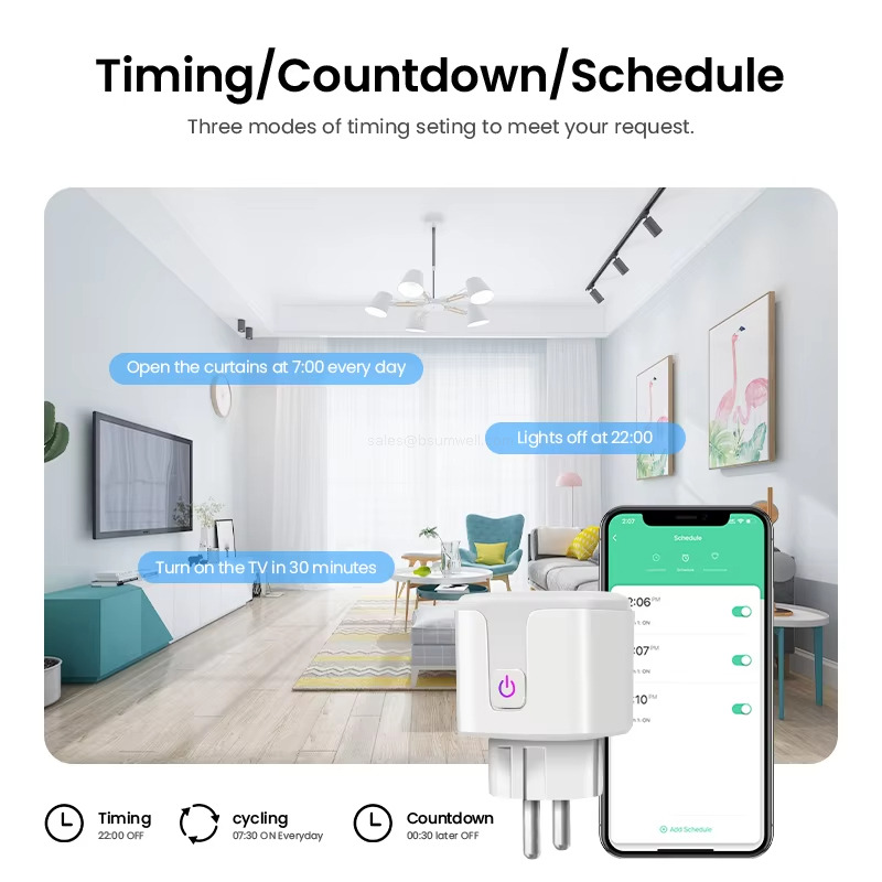 Timing/Countdown/Schedule： Three modes of timing seting to meet your request.