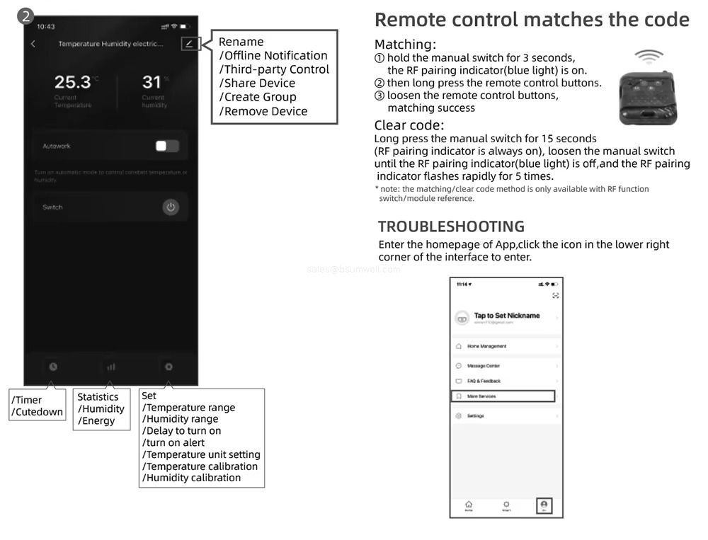 Remote control matches the code