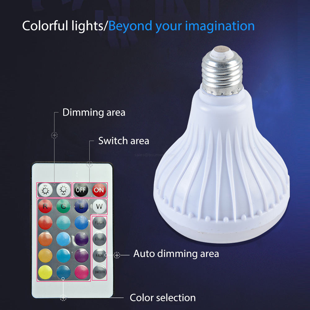 RGB emergency Bluetooth speaker LED bulb