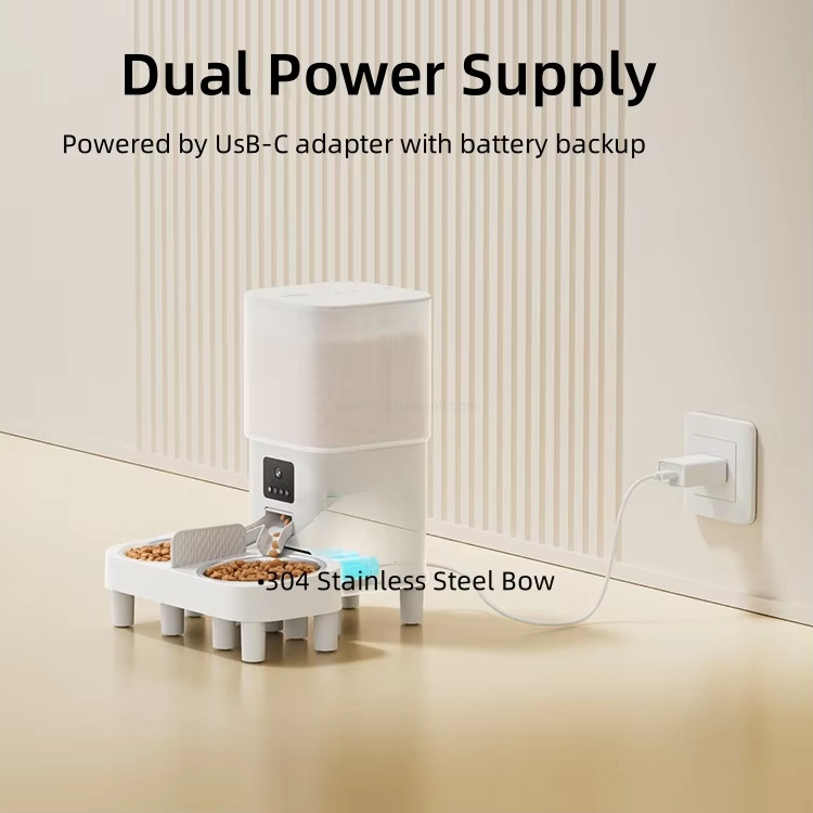 Dual Power Supply Powered by UsB-cadapter with battery backup 304 Stainless Steel Bowl