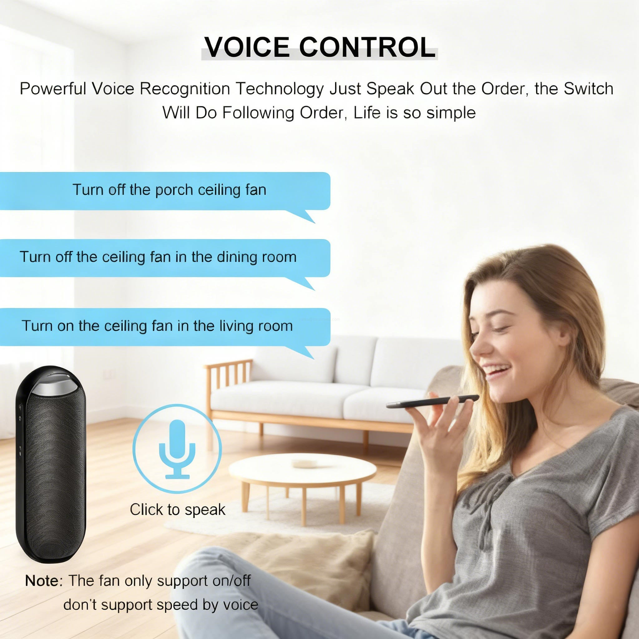 Tuya APP Speed fan control switches