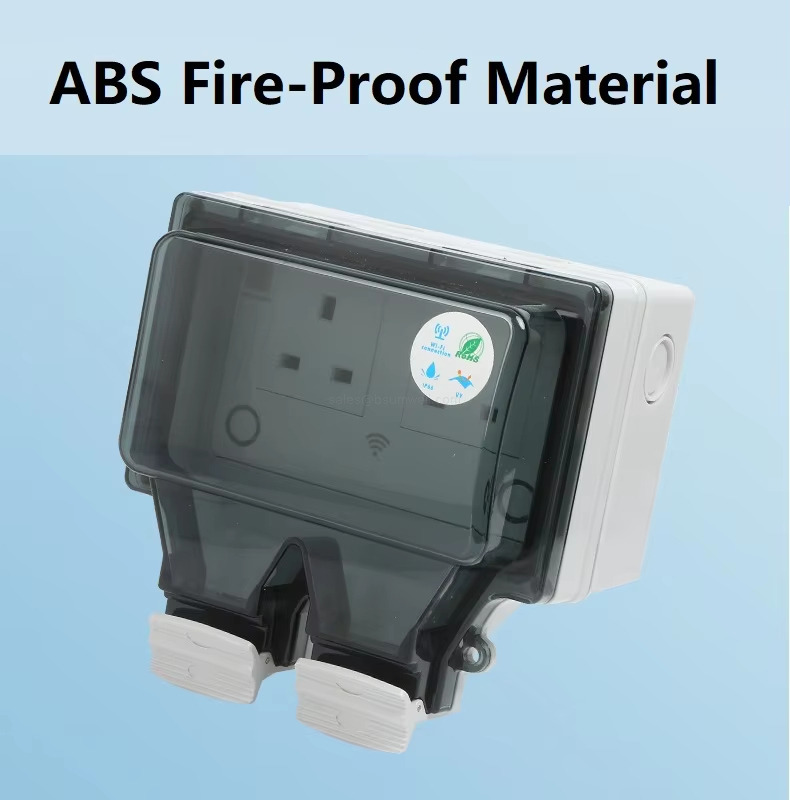 Smart Outdoor Waterproof Socket IP66 Weatherproof Smart Life WiFi Receptacle Cover Box for Yard Patio Garden