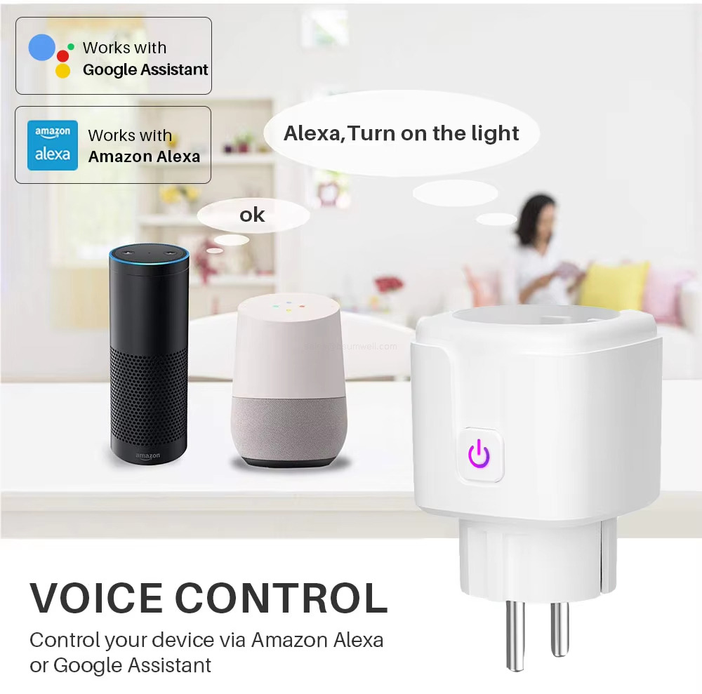 VOICE CONTROL Control your device via Amazon Alexaor Google Assistant