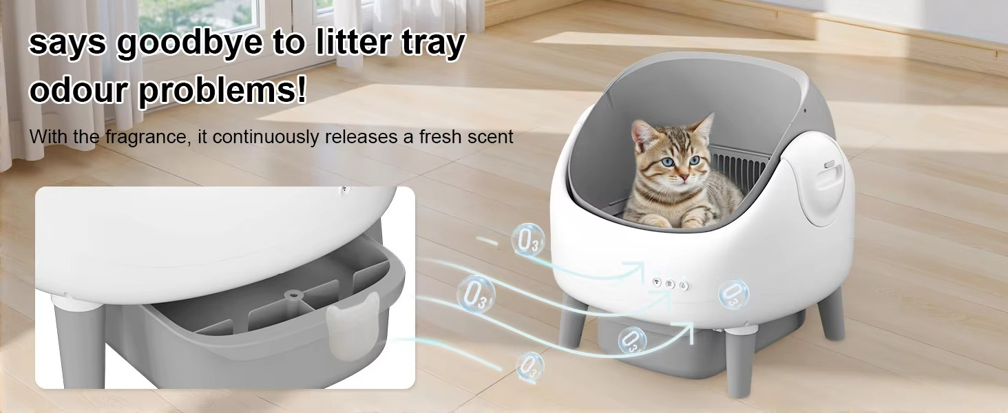 says goodbye to litter tray odour problems! With the fragrance, it continuously releases a fresh scent