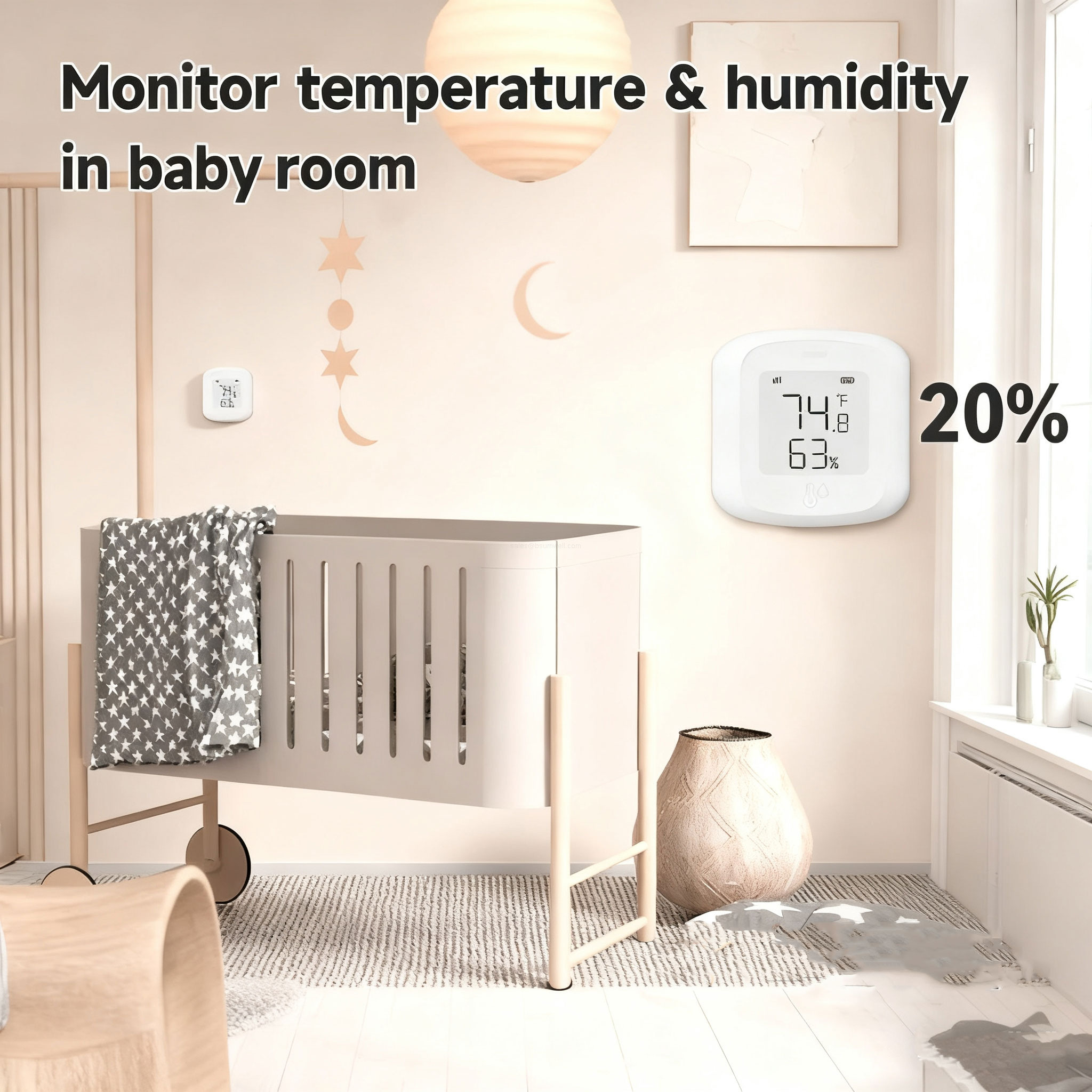 Tuya WiFi/ZigBee Smart Wireless Temperature & Humidity Sensor - Remote Monitor, Voice Control for Home/Industrial Use