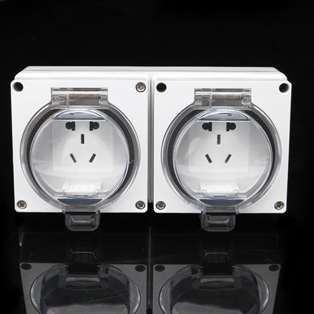 Outdoor waterproof electrical box with 1 switch and 3 sockets for safe power access
