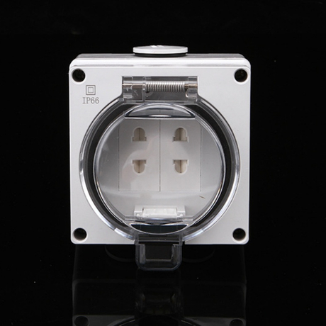 $3 IP66 Waterproof 2-Gang 2-Pin Socket | Outdoor Dual Plug for Garden Patio | BSUMWELL Factory Direct