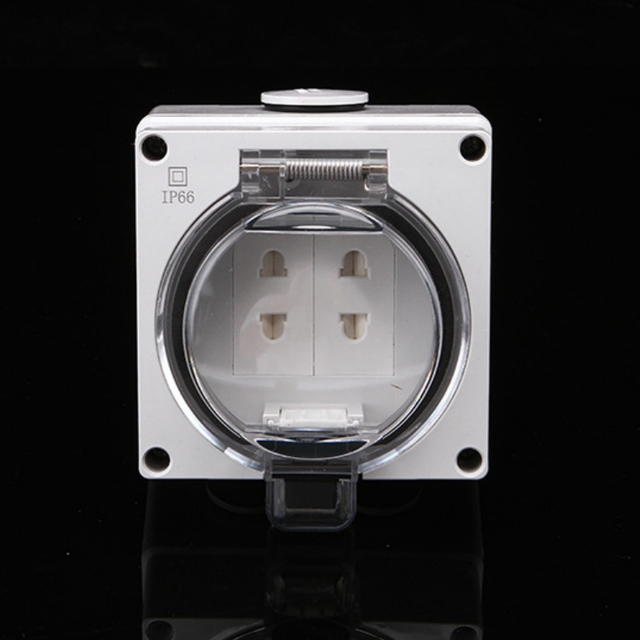 ip66 waterproof 2-outlet socket