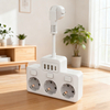  New EU Extension Lead Exterior Usb Power Strip - 3 Way Power Strip, 3 USB+1 Type C, Waterproof & Child Safety