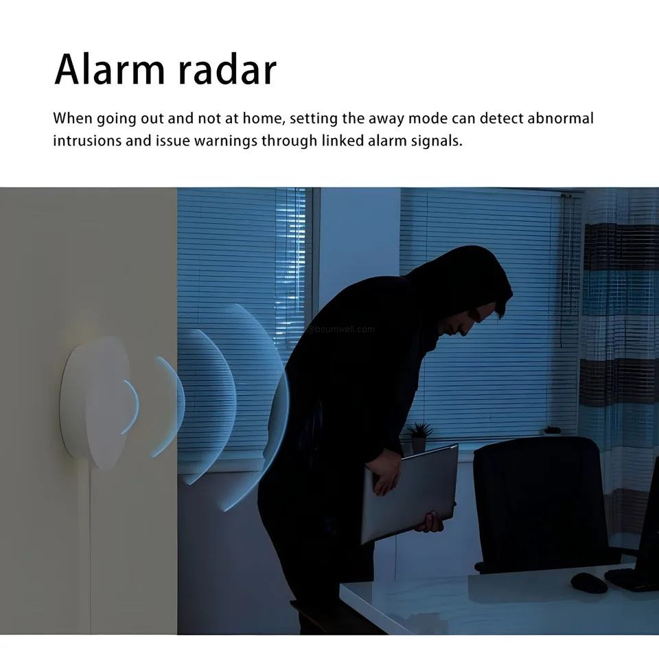 5.8GHz Millimeter Wave Radar Human Presence Sensor with OLED Screen Side Mounted Indoor Occupancy Safety Monitor