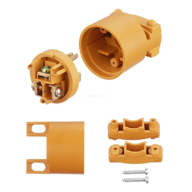 Heavy Duty 15A 125V NEMA 5 15P Male Plug Female Receptacle Set Grounded Replacement Electrical Extension Cord Ends