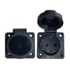 Schuko IP65 Snap In Receptacle Outdoor Wall Socket With Automatic Rebound Cover