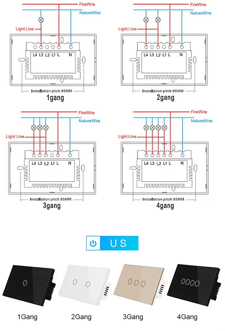  Tuya WiFi Smart Switch Wall Switches Zigbee