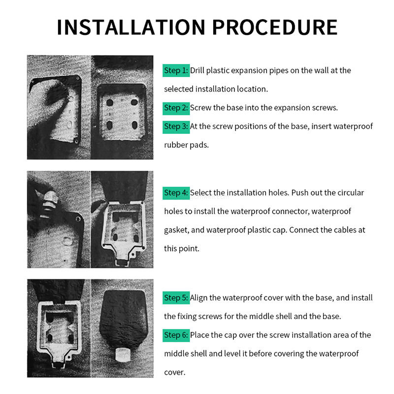 IP66 Waterproof Outdoor 86 Type Switch Socket Box Weatherproof Wall Electrical Outlet Enclosure with Clear Cover and Insulation Base for Exterior Power Supplies