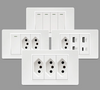 Brazil Standard Wall Power Socket Light Switch 118x72mm Fireproof PC Panel Dual USB Type C Fast Charger Smart Modular Combo Electric Outlet White