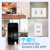 Brazil Standard Smart WiFi Wall Socket 16A Duplex Electrical Outlet Tempered Glass Panel Work with Tuya Smart Life Alexa Google Home