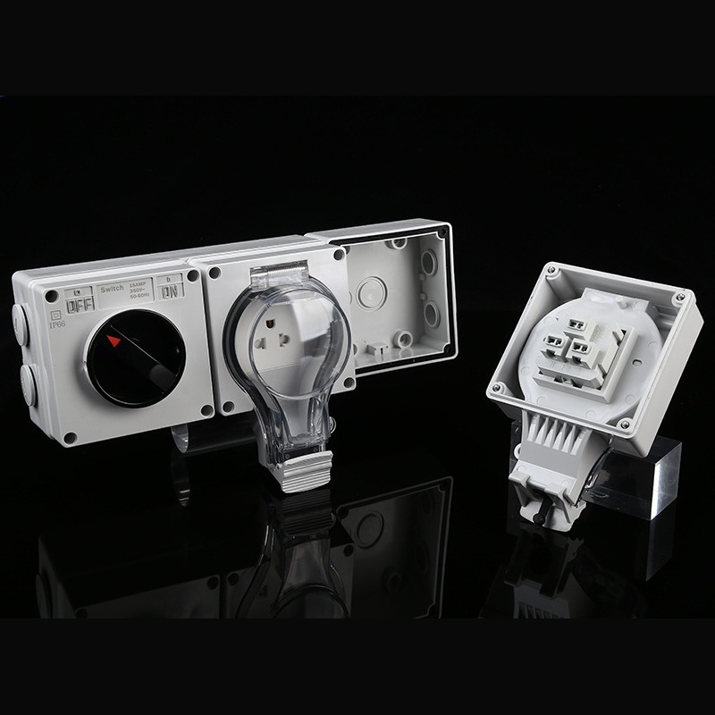 heavy-duty combo power outlet garage dual socket with switch