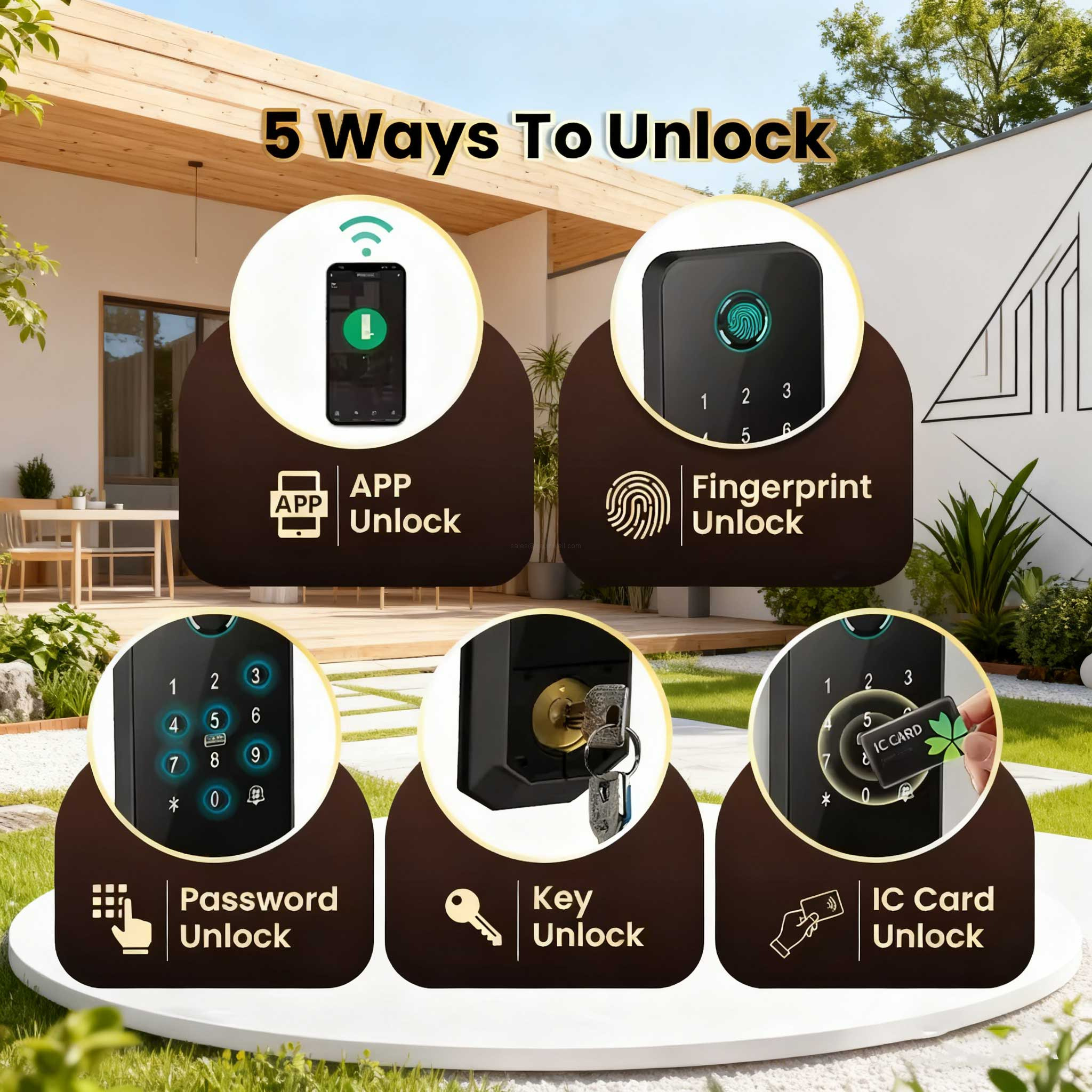 Keyless Smart Rim Door Lock