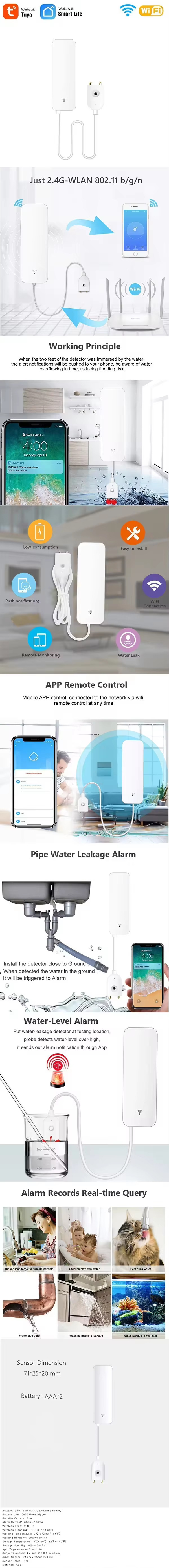 WiFi water leak detector