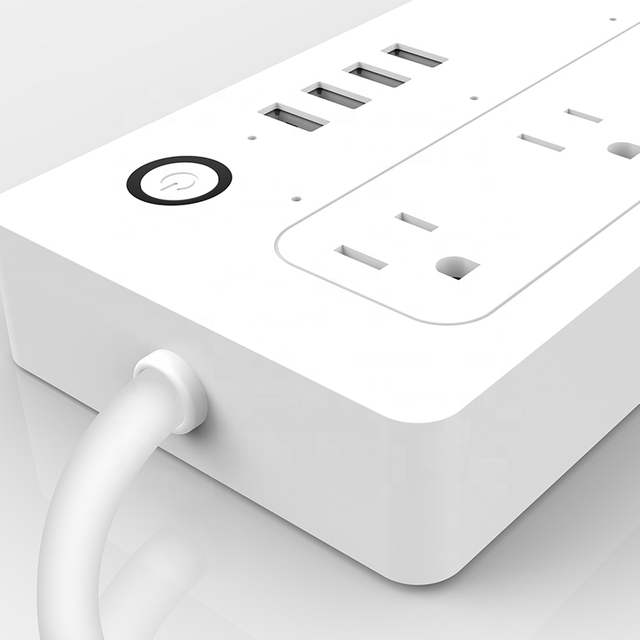 Tuya Wifi Smart Power Strip US 10A US 4 Socket 4 USB Charging Ports Voice Control SmartLife APP