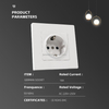 EU Standard Electrical German PC Panel Schuko Outlet Socket with Standard Grounding 230V 16A